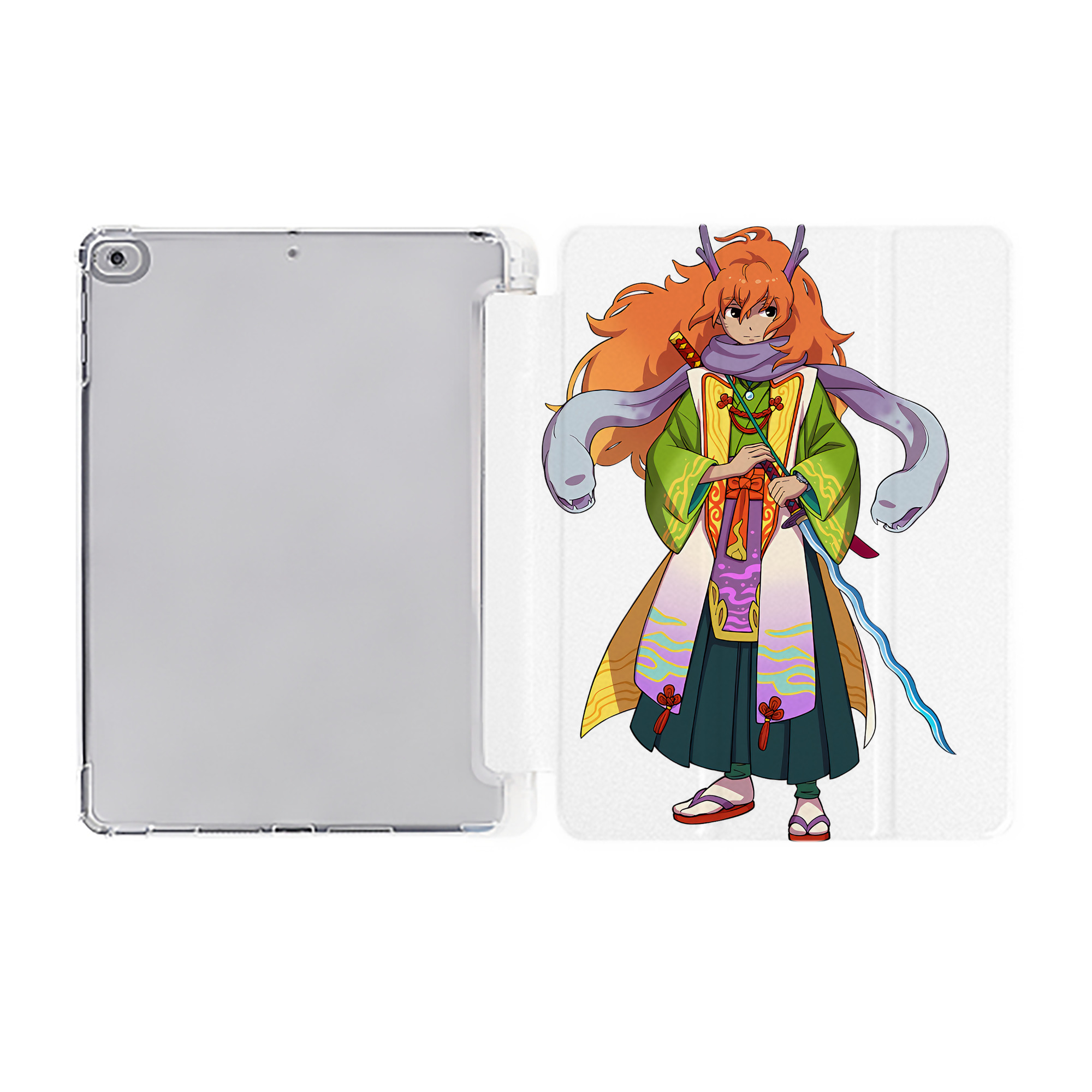 （画像用） 妖怪ウォッチ Yo-kai Watch IPad ケース ペン収納付き 三つ折りスタンド PUレザー×シリコン 対応機種9.5/10.5/10.9インチ